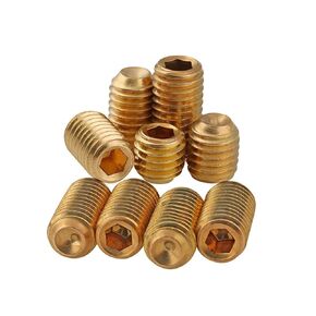 Brass Grub Screws Set Allen Key Screws Hex Socket Grub Screws Cup Point Set Screw (M3×5mm,20 pcs)