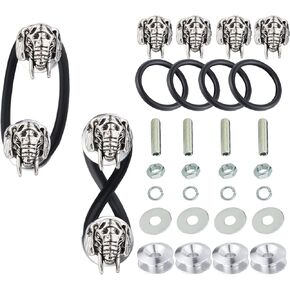 Bumper Quick Release Fasteners Cool Aluminium Fender Washers Screws for Car Bumper Trunk Fender Hatch 4PCS (Silver 2)