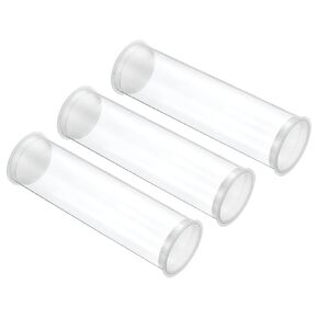 PATIKIL 5.9"L x 1.7"Dia Clear Storage Tubes, 3Pcs PC Plastic Transparent Hollow Round Rigid Tube with Cap for Beads Bath Salt Container Wedding Party Favors