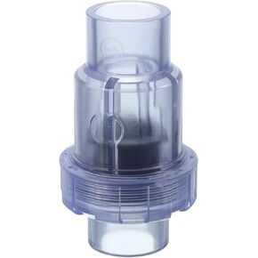 uxcell UPVC Check Valve, 32mm ID Single Union Check Valve Fit 1" OD Pipe DN25 Slip Swing No-return Valve for Backflow Prevention, Clear