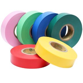Lichamp 6 Pack Colored Electrical Tape Waterproof, 3/4 in x 66ft, Industrial Grade UL/CSA Listed High Temp Electrical Tape Colors Electric Super Vinyl, 0675C2