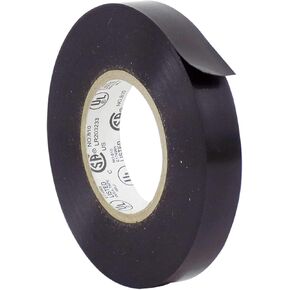 MAT Professional Grade Thin Electrical Tape Black - 3/8 inch x 66 ft. UL/CSA listed core - Waterproof, Flame Retardant, & Strong Rubber Based Adhesive for Use At No More Than 600V & 176F