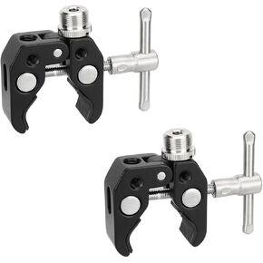 CAMVATE Super Crab Clamp with 5/8"-27 Thread Adapter for Microphones (2-Pack) - 3124