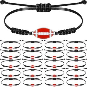 Sureio 20 PCS BACELTS BACELETS FOBACLETS FAVORS FOVORS HOPTIONS BRACELTS BACELTES سوار سحر سحر قابلة للتعديل للنساء للنساء المراهقات اللاعبين الرياضيين (أسود)