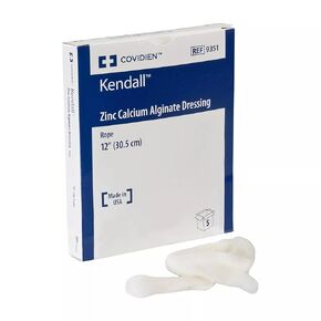 Kendall™ Zinc Calcium Alginate Rope Dressing, Sterile, 12IN, Case of 4 Boxes, Each Box Containing 5 Dressings