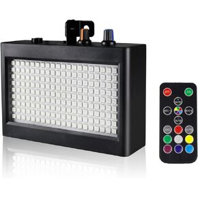 Stage Strobe Light, Super Bright Flash Stage Lighting, Sound Activated and Speed Control RGB Strobe Light, Flash Party Lighting for Wedding, Xmas, Birthday, Club, DJ (180 LED)