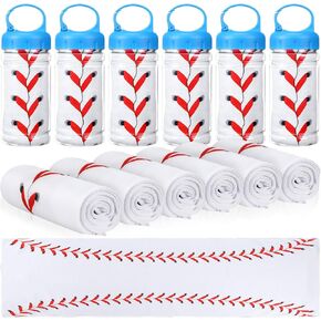 12 Pack Baseball Cooling Towels, Baseball Ice Towels for Neck, 40"x12" Breathable Chilly Towel with Plastic Container, Microfiber Sport Towel for Players Team Gift Sport Party Favors
