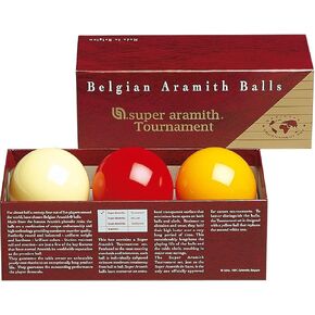Aramith 61.5 mm Super Armith Tournament Carom Billiard Balls, Complete 3 Ball Set