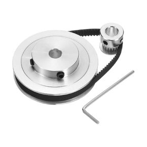 uxcell GT-2 Synchronous Wheel 20&80 Teeth 8&10mm Bore, Aluminum Alloy Timing Pulley Wheel with 1Pcs Length 200mm Width 6mm Belt for 3D Printer, CNC Machine (20-80T-8&10B-6)