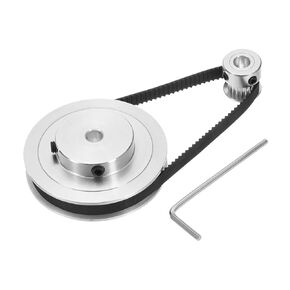 uxcell GT-2 Synchronous Wheel 20&80 Teeth 6.35mm Bore, Aluminum Alloy Timing Pulley Wheel with 1Pcs Length 250mm Width 6mm Belt for 3D Printer, CNC Machine (20-80T-6.35B-6)