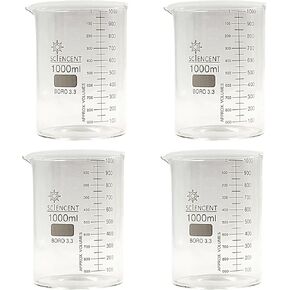 Sciencent Glass Beaker Sets (1000mlX4)