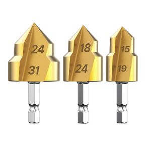 PPR Lifting Stepped Drill Bit Reamer Drill, Water Pipe Hole Expansion Drill, Plumbing Expansion Drill with 1/4 Inch Hex Shank 24-31mm Hole Opening Core Drill Bits Repair Drill Connection Tools