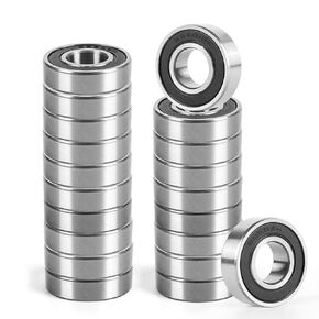 Donepart 20-Pack R8-2rs Sealed Bearings, 1/2 inch Bore Precision Bearings, ID 1/2inch x OD 1 1/8inch x Width 5/16 inch, Quiet, Reliable Long-Lasting Bearings for Electric Motors and Machinery