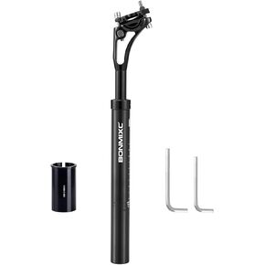 Suspension Seatpost 27.2 - 33.9 400mm, Adjustable Two-Way-Bolt Clamp, Reduce Wind Drag, Anti-Slip Shock Absorber Setback Bike Seat Post, 300lb Support for Larger & Tall Riders