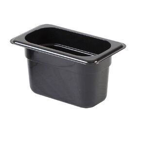 Thunder Group PLPA8194BK Food Pan, 1/9 Size, 4" deep, Shatter and Scratch Resistant, Dishwasher Safe, Polycarbonate, Black, NSF, Pack of 12