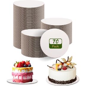 70 Pcs Cake Boards, White 10 Inch Cake Board Ideal for Family DIY Cake Cardboard,Disposable Cake Base Board, Parties, Birthdays and Handmade Cardboard Cake Rounds