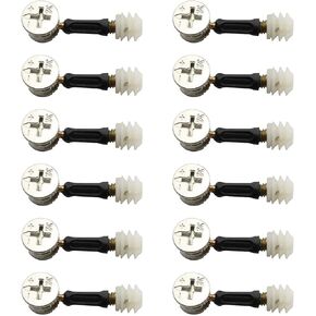 12PCS Furniture Connecting Cam Fitting 15x11mm with Dowel and Plastic Pre-Inserted Nut