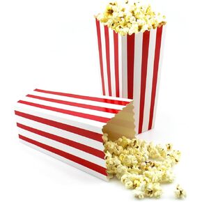 Amonk 15Packs Large Popcorn Containers Boxes for Party, Bulk Paper Popcorn Containers 7.87 Inch Popcorn Favor Holder for Snacks Candy Movie Theater Night Suppliers