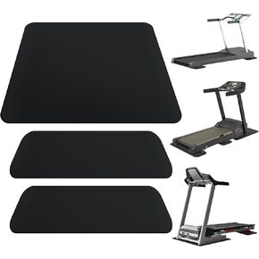 Treadmill Mat 3 Pcs Treadmill Mat Bike Mat Pad 32''x 28'' /32''x 8'', 6mm Thick High Density Treadmill Mat for Hardwood Floors Carpet Concrete Protection