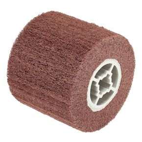 uxcell 120x100x19mm 800 Grit Non-Woven Polishing Burnishing Wheel Nylon Wire Drawing Abrasive Flap Wheel for Surface Treatment Stainless Steel Copper Aluminum Red