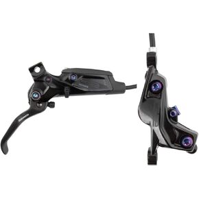 SRAM G2 Ultimate Disc Brake and Lever - Rear, Post Mount, Carbon Lever, Titanium Hardware, Gloss Black with Rainbow Hardware, A2
