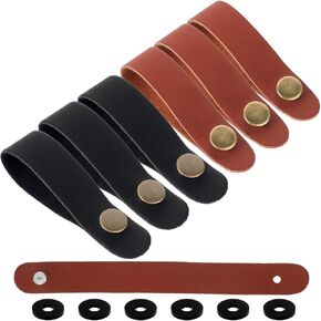 6PCS Leather Guitar Neck Strap Button, Acoustic Guitar Strap Lock Adapter, Leather Guitar Strap Button, Guitar Strap Button Lock for Bass Guitars Ukulele Straps