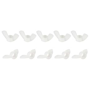 M10x1.5mm(DxP) Butterfly Wing Nuts - 15Pack - Good for Construction Industry - Nylon Butterfly Wing-Nut - White