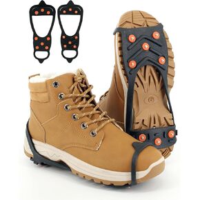 Gripper Spike Ice Traction Cleats, Non-Slip Ice Snow Grips 8 Steel Studs, Universal Ice Spikes Snow Grips Traction for Walking Climbing Hiking on Snow and Ice