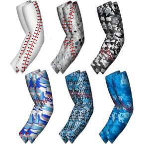 6 Pairs Baseball Arm Sleeve Youth Elbow Sports Baseball Compression for Youth Adult Baseball Football Sports