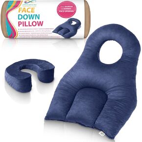 Enhanced Face Down Pillow – Ideal BBL Pillow After Surgery, Ergonomic Stomach Sleeping Pillow for Eye Surgery Recovery – Selectable Face Hole Size (Black, Normal to Wide Fit)