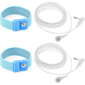 QWORK Grounding Wires and Wrist Straps, 2-Pack 15 Feet Each – Ultimate Earth Connection for Sleep Protection Against Power Surges