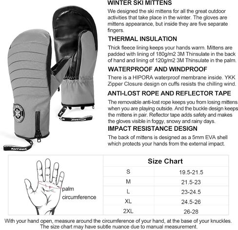 KUTOOK Windproof & Waterproof Ski Gloves Snow Mittens with Thermal 3M Thinsulate in Kuwait