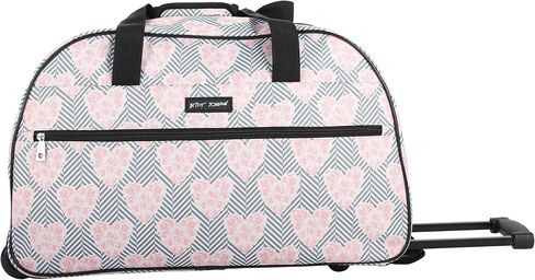 Betsey Johnson Designer Carry On Luggage Collection - Lightweight Pattern 22 Inch Duffel Bag- Weekender Overnight Business Travel Suitcase with 2- Rolling Spinner Wheels (Skull Party) in Kuwait