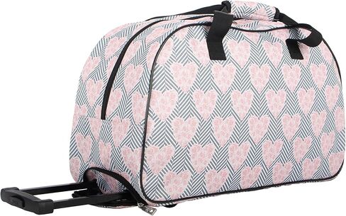 Betsey Johnson Designer Carry On Luggage Collection - Lightweight Pattern 22 Inch Duffel Bag- Weekender Overnight Business Travel Suitcase with 2- Rolling Spinner Wheels (Skull Party) in Kuwait