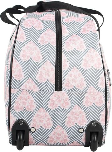 Betsey Johnson Designer Carry On Luggage Collection - Lightweight Pattern 22 Inch Duffel Bag- Weekender Overnight Business Travel Suitcase with 2- Rolling Spinner Wheels (Skull Party) in Kuwait