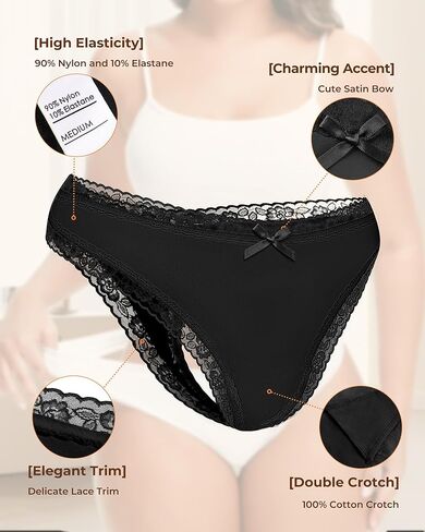 سيور سلسة للنساء من الدانتيل على شكل حرف G بدون عرض سراويل داخلية غير مرئية قابلة للتنفس in Kuwait