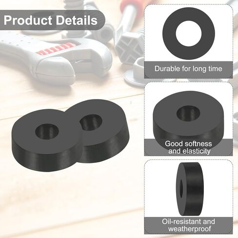 PATIKIL Multi Purpose Rubber Spacer, 30Pcs 7mm ID x 13mm OD x 6mm T Neoprene Round Anti-Vibration Isolation Pads Isolator Rubber Bushings Spacer Washer for HVAC Bolts Car Accessories in Saudi Arabia