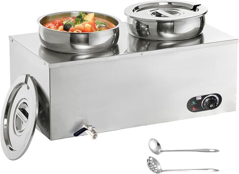 الطعام الدافئ 2 × 7.4QT 86-185 درجة فهرنهايت الحساء التجاري أكثر دفئا ، طاولة البخار محطة كهربائية أكثر دفئا in Kuwait