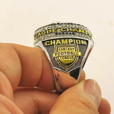 2023 Fantasy Football Championship Ring ثقيلة مع العديد من الأحجار المشرقة (الحجم 11 ، الخاتم والوقوف) in Saudi Arabia