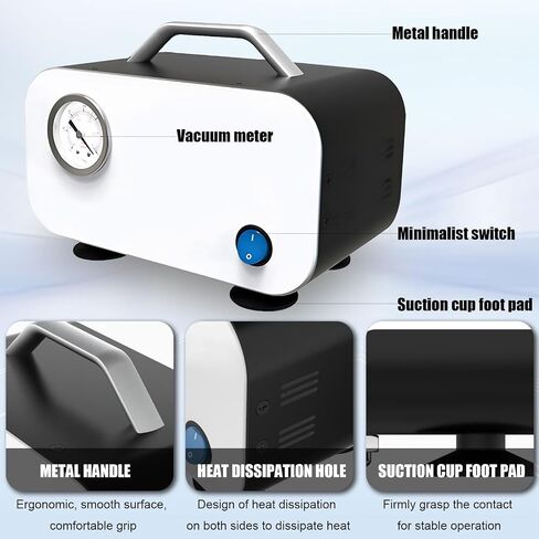 Lab Diaphragm Vacuum Pump VP-10L Portable Mini Oilless Vacuum Pump with Rubber Tube Oil Free 10L/min for Industrial Lab Vacuum Filtration Negative Pressure 110V-220V in Saudi Arabia
