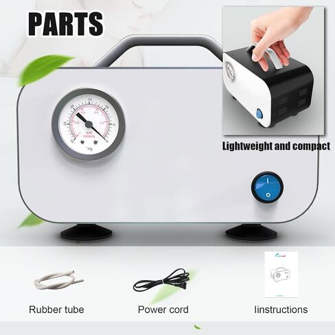 Lab Diaphragm Vacuum Pump VP-10L Portable Mini Oilless Vacuum Pump with Rubber Tube Oil Free 10L/min for Industrial Lab Vacuum Filtration Negative Pressure 110V-220V in Saudi Arabia