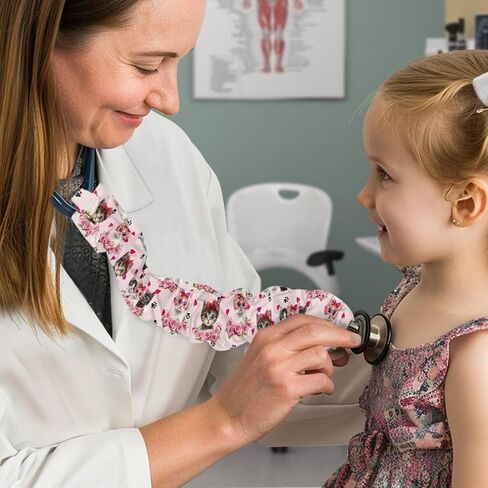 Rose Stethoscope Cover Cat Print Stethoscope Accessories 2 Pack Stethoscope Cover Sleeve Stretchy Stethoscope Protective Cover for Nurses Doctors Valentines Day Gift in Saudi Arabia
