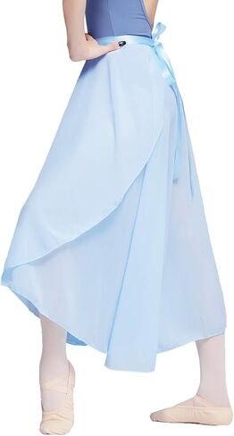 Women Ballet Wrap Skirt Long Sheer Dance Skirts in Kuwait
