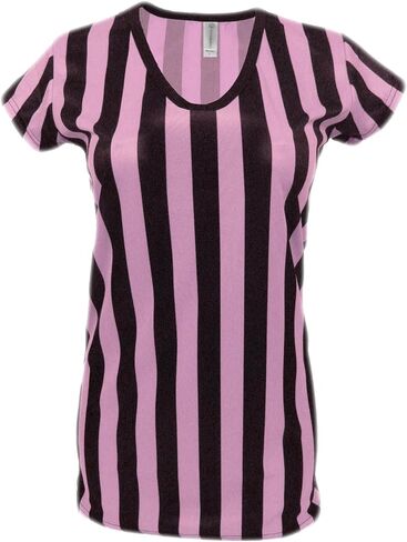 Women's Referee V-Neck Shirt Striped Top Halloween Costume Official Ref Uniform in Saudi Arabia