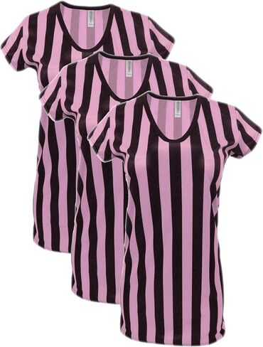 Women's Referee V-Neck Shirt Striped Top Halloween Costume Official Ref Uniform in Saudi Arabia