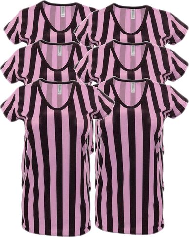Women's Referee V-Neck Shirt Striped Top Halloween Costume Official Ref Uniform in Saudi Arabia