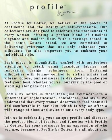 Profile by Gottex Malaya Women’s Teal White Tropical Print Swim Dress with Surplice Neck Ruffle, Soft Cups, and Tummy Control in Kuwait
