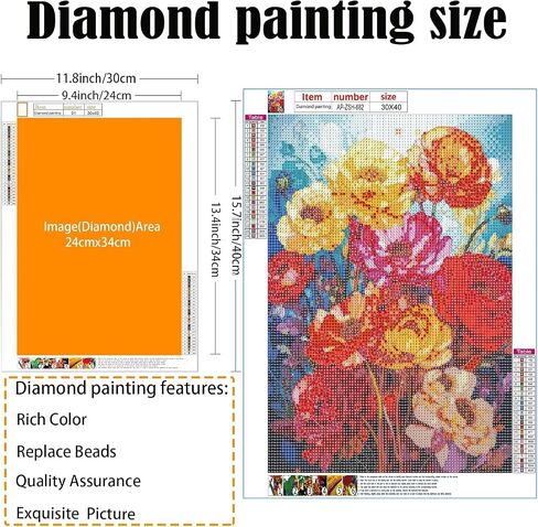 ARPADAMO Adult Diamond Art Painting Kits,Colorful Tree Diamond Painting Kits for Adults,5D Flowers Diamond Arts Kits for Adults,Full Diamond Round Diamond and Craft Home Wall Art Deco-12x16in in Saudi Arabia