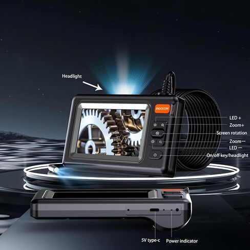 Endoscope Camera with Light,Anhendeler Borescope, IP67 Waterproof Endoscope, 1080P HD Inspection Camera, Borescope Camera with Light, Snake Camera, 16.5ft Endoscope Camera, Gadgets for Men (16.5FT) in Saudi Arabia