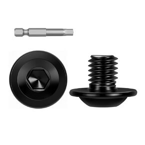 M6-1.0 x 20mm 25 PCS Flanged Button Head Socket Cap Bolts Screws, Stainless Steel 304, Allen Socket Drive, Screwdriver Bit Included, Black Finish, Fully Machine Thread
